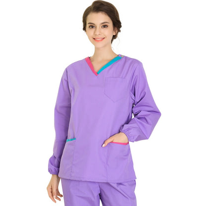 Long Sleeve Female Doctor Cotton Suit Split Work Clothes