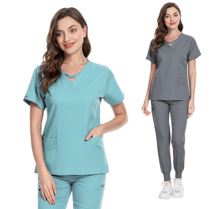 Elastic Nurses' Uniform Operating Room Beauty Salon Suit