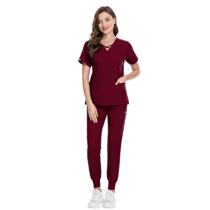 Elastic Nurses' Uniform Operating Room Beauty Salon Suit